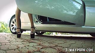 Intense Outdoor Threesome with Two Blonde Teens by Pool