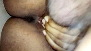 girl bent over and fucked doggystyle in bathroom with monster cock