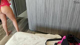 yo, caught this webcam model testing new thong lingerie on hidden cam, big tits and ass!