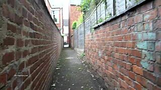 blonde babe flashing and masturbating in public park daringly