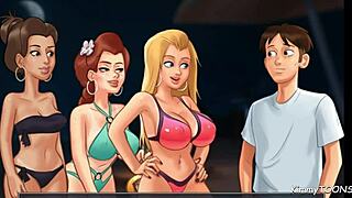 Summertime Saga: Blond Cheerleader Nailed by Big Dick Player on Beach