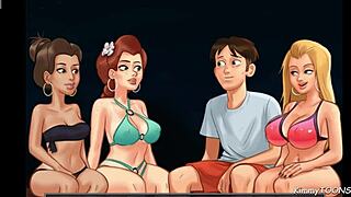 Summertime Saga: Blond Cheerleader Nailed by Big Dick Player on Beach