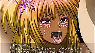 In this anime hentai, she's forced into gal transformation and trained to fuck