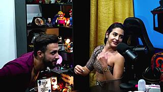 she pulls out husband's cock on podcast and sucks it deep, leaving presenter speechless!