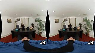 Teen 18+ brunette pornstar gives blowjob at office work. Close up on hairless pussy.