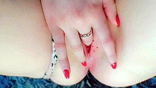 Horny at home, I finger my tight shaved pussy up close