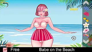 Erotic Babe Poses on the Beach