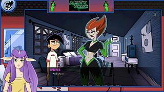 Curious Redhead Student Chats with Spectra in Danny Phantom Amity Park Redux.