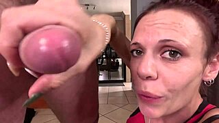 close up pov blowjob turns into a messy chuckhole cumshot scene