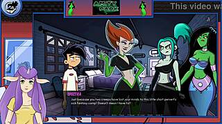 Curious Redhead Student Chats with Spectra in Danny Phantom Amity Park Redux.
