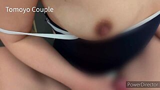 Young Wife Cosplays in School Swimsuit for Lover?