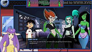 Curious Redhead Student Chats with Spectra in Danny Phantom Amity Park Redux.