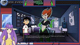 Curious Redhead Student Chats with Spectra in Danny Phantom Amity Park Redux.