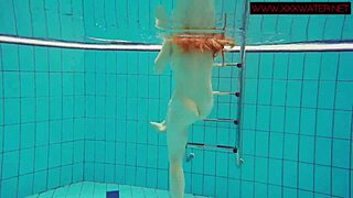 Hairy ginger POLISH TEEN 18+ underwater in bikini