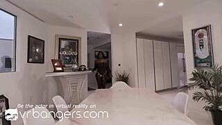 Busty Black Singer Bent Over For Interracial Blowjob