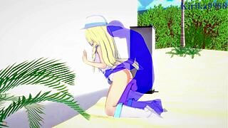 Lillie and Jessie Musashi intense sex in Pokemon hentai with creampie.