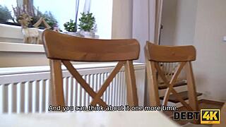 pregnant redhead spreads legs for debt collector