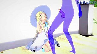 3D animated hentai with big-boobed Lillie and Jessie Musashi in hot scene