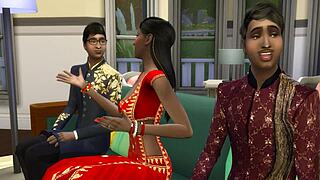 Indian STEP MOM fucks her TWO SONS for the FIRST TIME in threesome