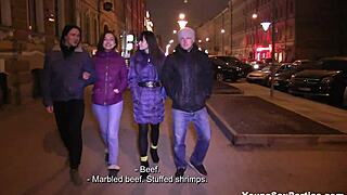 Young Sex Parties: Liona Bee And Angie Moon Feel Passion In Gang-Bang With Shaved Pussies