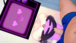 tv woman is so horny, wants to drop towel and screw