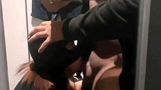 risky horny filipina suck and fuck in public fitting room eats cum part 1