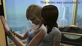 In Sims 4, horny blonde plays innocent but gets fucked in 3D animation