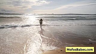 blonde hottie sahara skye with natural big tits got charles dera hard. she gave a sloppy blowjob in the car by the beach.