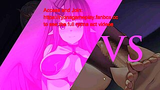 Pretty lady does footjob in hentai game