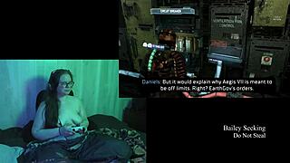 Naked Deadspace Play Through Part 3 with Big Tits Brunette
