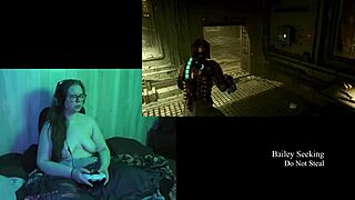 Naked Deadspace Play Through Part 3 with Big Tits Brunette
