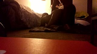 Big ass bbw brown chick sucks black cock then gets bent over and fucked in group at home