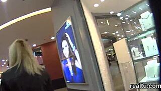 Charming Czech nympho tempted in mall and pounded!