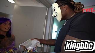 Big black dick dominates Halloween trickery hard.