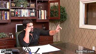 Hefty Gay Gets Ass Fucked In The Office