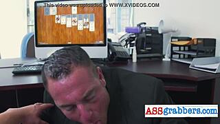 kinky manager fucks worker with fat dildo