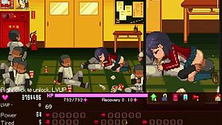 in this hentai game, the manager casually serves all the girls in an orgy with big tits and assfucking