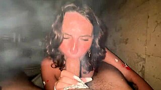 First-time bath sex with creamy finish and rose petals