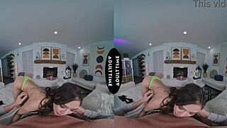 Scarlett Alexis loves Kyle Mason grabbing her tits in VR before riding his thick cock hard.