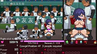 in this hentai game, the manager casually serves all the girls in an orgy with big tits and assfucking