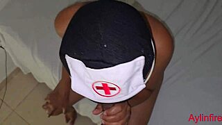 nurse checks patient, finds big cock, and tests it with creampie