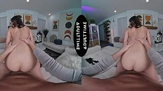 Scarlett Alexis loves Kyle Mason grabbing her tits in VR before riding his thick cock hard.