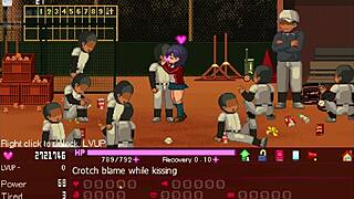 in this hentai game, the manager casually serves all the girls in an orgy with big tits and assfucking