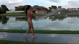can you believe alexa loren getting nude under sprinklers?