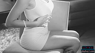 huge boobs blonde milf strips down hot