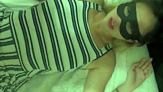 masked milf veronica steals neighbor's milk in homemade 1on1 blowjob 😈