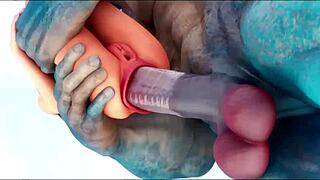 This horny bitch took a monster cock deep in her ass