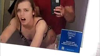 fucking tiny young freshman from club in hotel bathroom