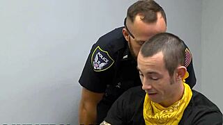 Gay patrol catches pimp, hoes take rough cop dick for daddy.