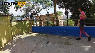 Using Gym Skills to Seduce Petite Neighbor for Wild Sex!